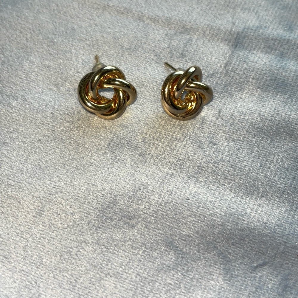 Classic Gold Knot Stud Earrings - Women Jewelry